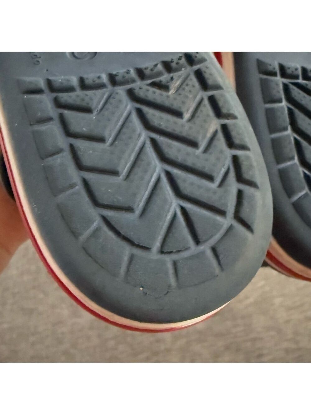 Crocs Crocband Toddler Boy Sandals Navy Red 12 C Used - Picture 10 of 12